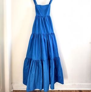 J. Crew Taffeta Blue Tiered Maxi Dress
